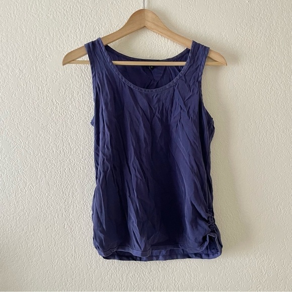 Eileen Fisher Silk Tank with Ruched Detail - Picture 1 of 5